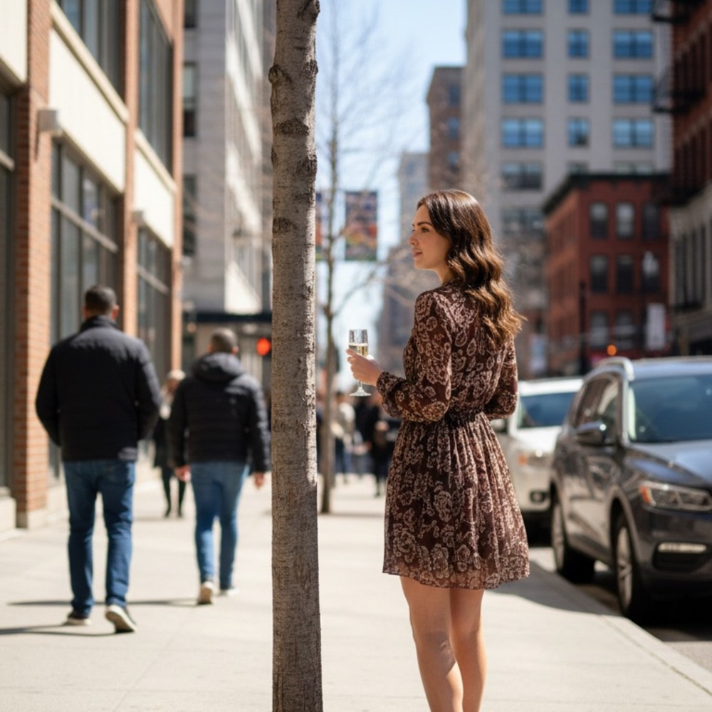 Fashion Union Elegant Floral Long Sleeve Dress - Picture 6 of 16